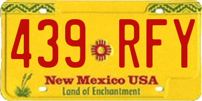 NM license plate 439RFY