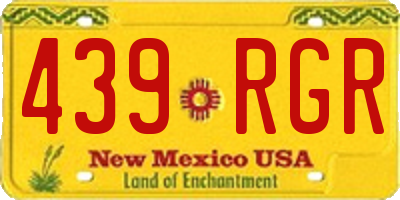 NM license plate 439RGR