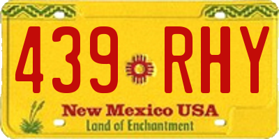 NM license plate 439RHY