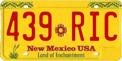 NM license plate 439RIC