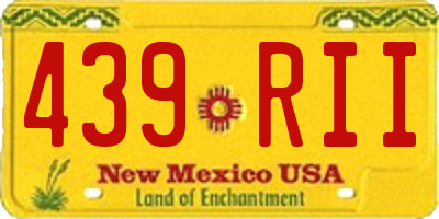 NM license plate 439RII
