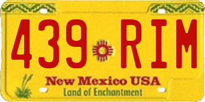 NM license plate 439RIM