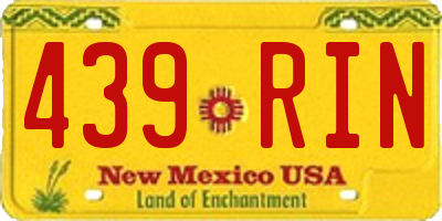NM license plate 439RIN
