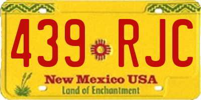 NM license plate 439RJC