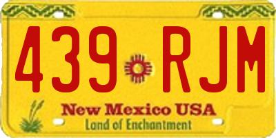 NM license plate 439RJM