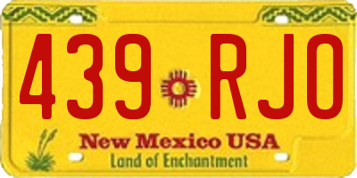 NM license plate 439RJO