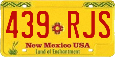 NM license plate 439RJS