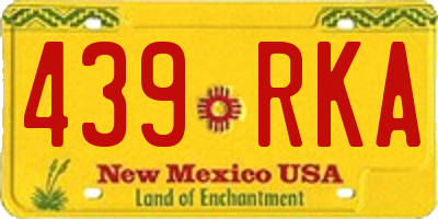 NM license plate 439RKA