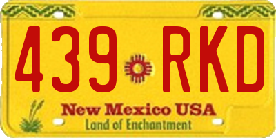 NM license plate 439RKD