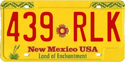 NM license plate 439RLK