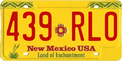 NM license plate 439RLO