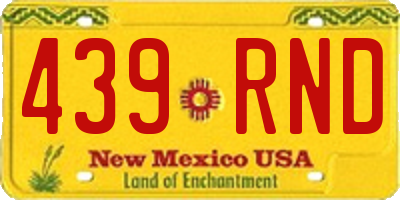 NM license plate 439RND
