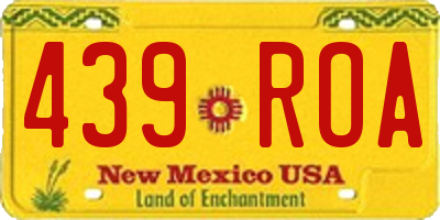 NM license plate 439ROA
