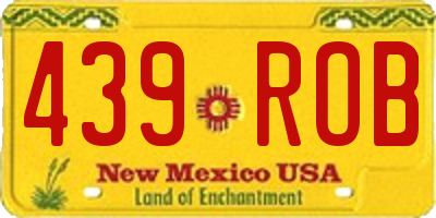 NM license plate 439ROB
