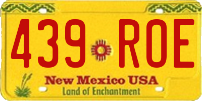NM license plate 439ROE