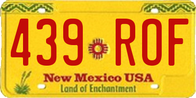 NM license plate 439ROF