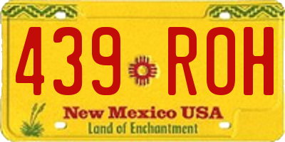 NM license plate 439ROH