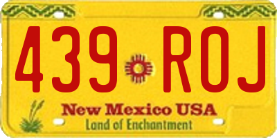 NM license plate 439ROJ