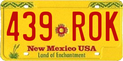 NM license plate 439ROK