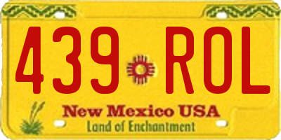NM license plate 439ROL