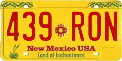 NM license plate 439RON