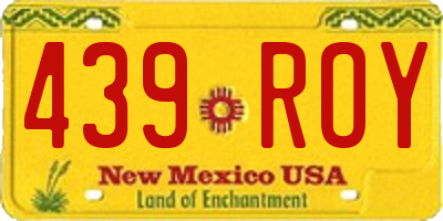 NM license plate 439ROY