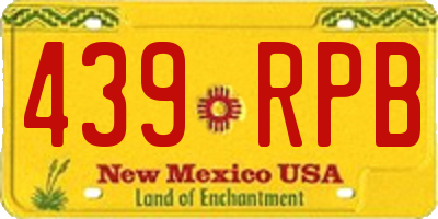 NM license plate 439RPB