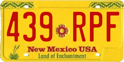 NM license plate 439RPF