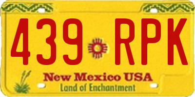 NM license plate 439RPK