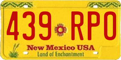 NM license plate 439RPO