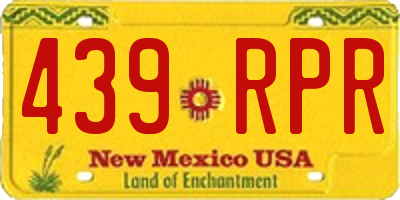NM license plate 439RPR