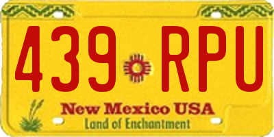 NM license plate 439RPU