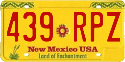 NM license plate 439RPZ