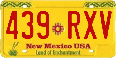 NM license plate 439RXV