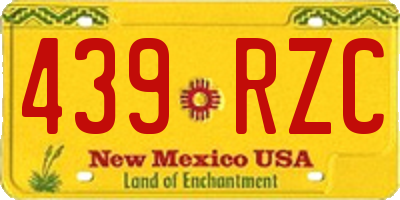 NM license plate 439RZC