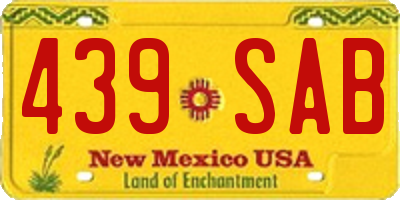 NM license plate 439SAB