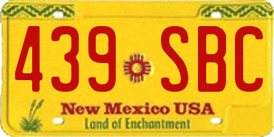 NM license plate 439SBC