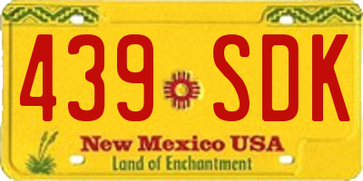 NM license plate 439SDK