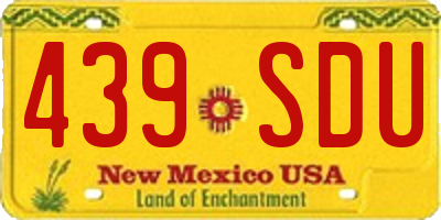 NM license plate 439SDU