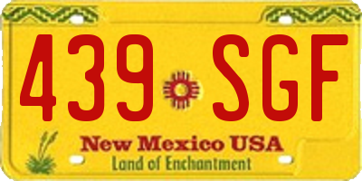NM license plate 439SGF