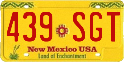 NM license plate 439SGT