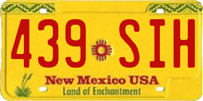 NM license plate 439SIH