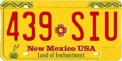 NM license plate 439SIU