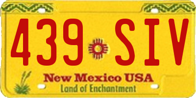 NM license plate 439SIV