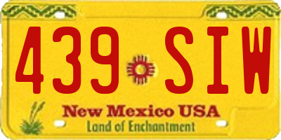 NM license plate 439SIW