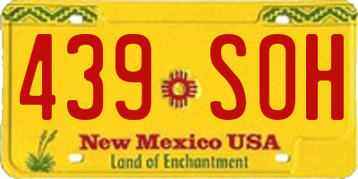 NM license plate 439SOH