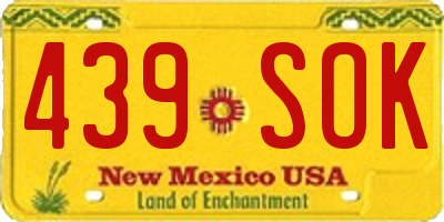 NM license plate 439SOK