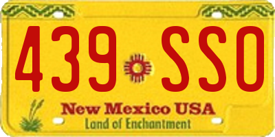 NM license plate 439SSO