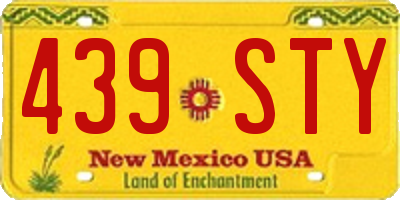 NM license plate 439STY