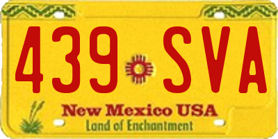 NM license plate 439SVA